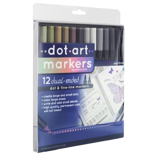 Leisure Arts&#xAE; Neutral Dual-Ended &#x26; Dot Marker Set